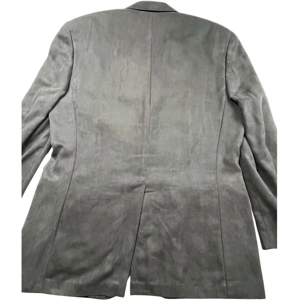 Ralph Lauren Mens Faux Suede Blazer Jacket 43L Olive Brown 2 Button Dillard's